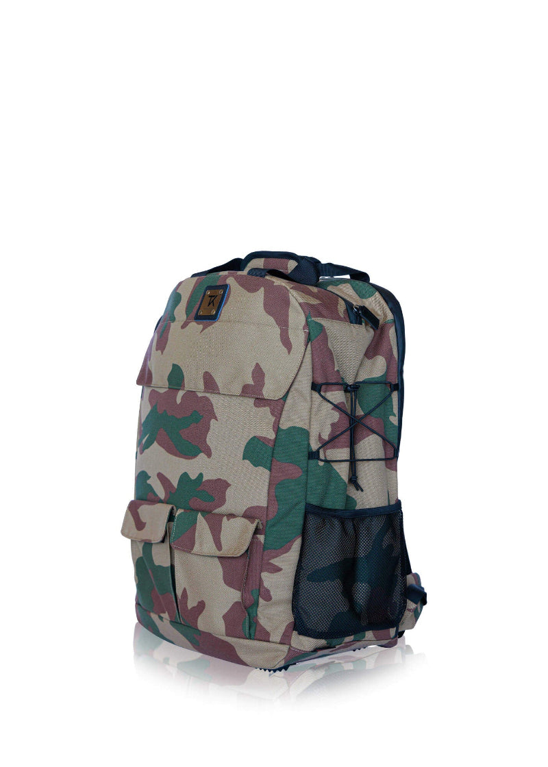 camouflage lightweight hiking backpack with multiple compartments and straps for comfort and water bottle holder